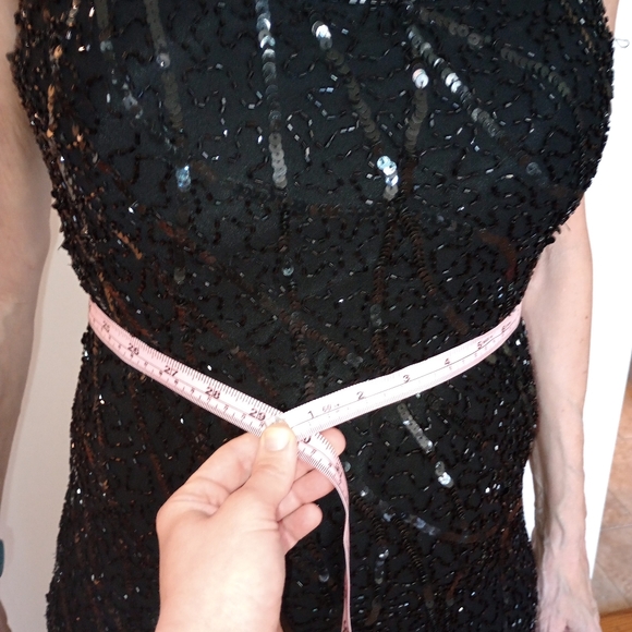 Stenay Black Sequins Gown - Floor Length, Size 8 - One of a Kind Beauty! - Picture 8 of 13